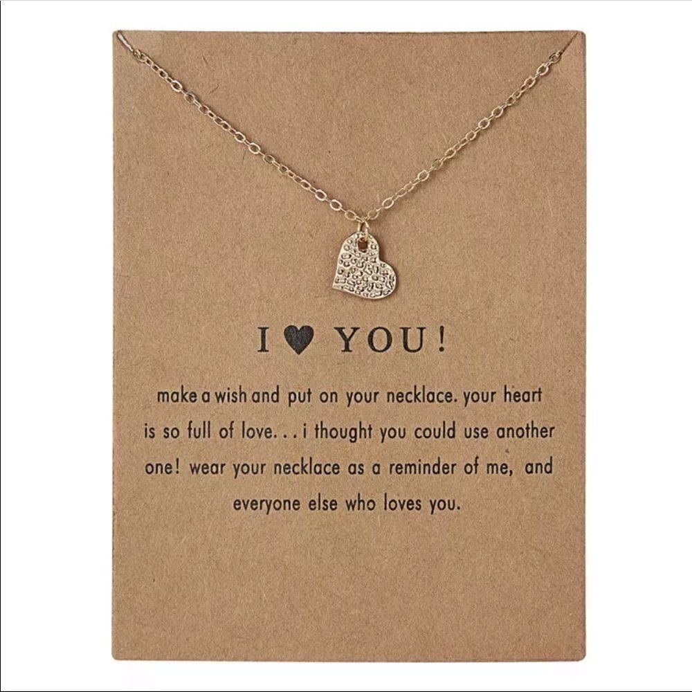 Gold Heart I Love ❤️ You  heart chain